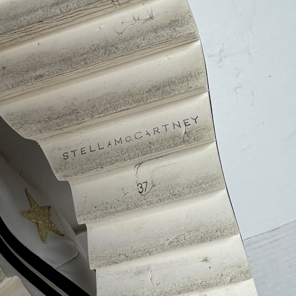 STELLA MCCARTNEY Women's Elyse Faux Leather Glitter Star Platform Sneaker‎ 37 - Picture 12 of 16